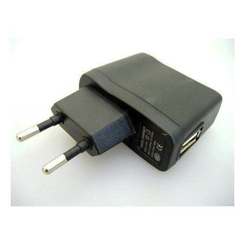 Adaptateur Chargeur Secteur USB Plat Noir  pour MP3 GPS PDA 500mA 5V