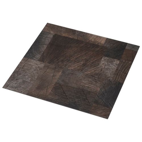 Planche de plancher autoadhésif PVC5,11m² Marron structure bois