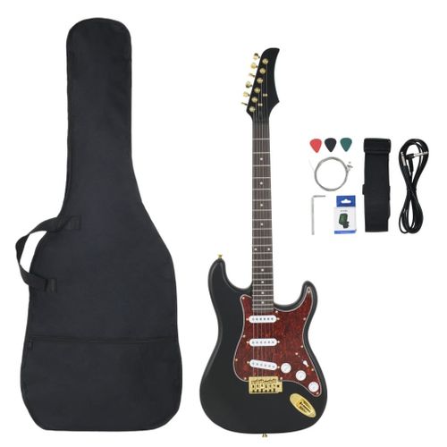 Guitare Électrique Pour Débutants Et Sac Noir Et Doré 4/4 39"