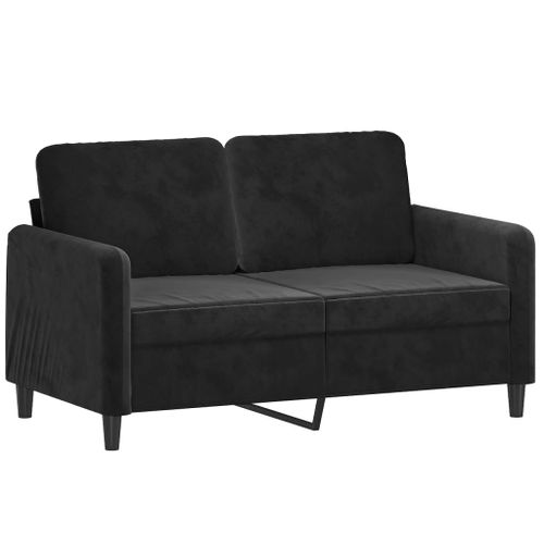 Vidaxl Canapé À 2 Places Noir 120 Cm Velours