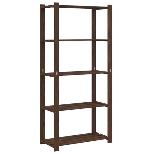 Support de rangement à 5 niveaux marron 80x38x170 cm bois pin