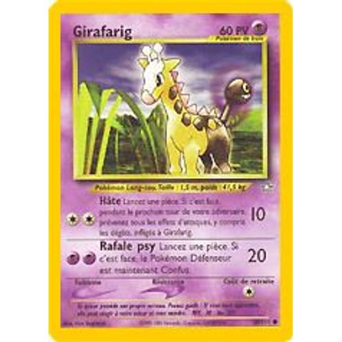 Carte Pokemon  - N°58/111 - Girafarig - Neo Genesis - Série 2 - 1995-2001