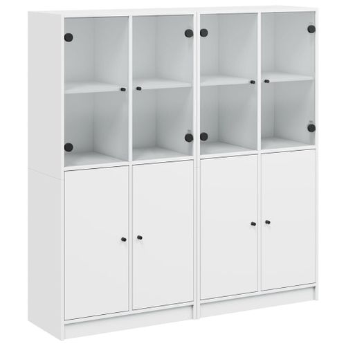 Vidaxl Bibliothèque Avec Portes Blanc 136x37x142 Cm Bois D'ingénierie