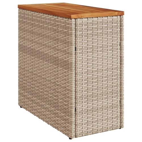 Vidaxl Table D'appoint De Jardin Dessus En Bois Beige 58x27,5x55 Cm