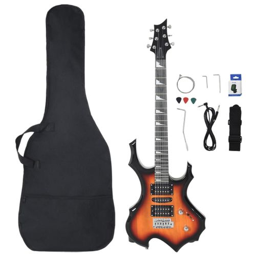 Guitare Électrique Pour Débutants Et Sac Marron Et Noir 4/4 39"