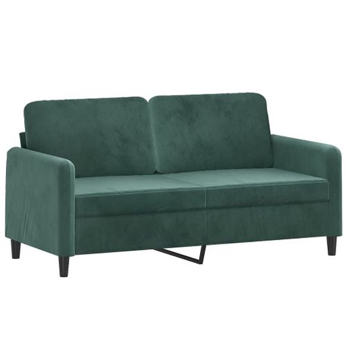 Vidaxl Canapé À 2 Places Vert Foncé 140 Cm Velours