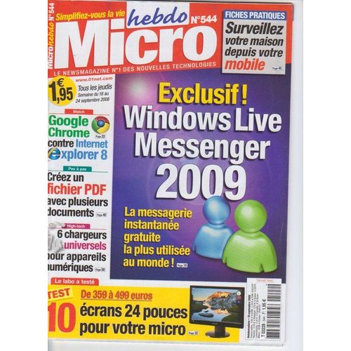 Micro Hebdo  N° 544 : Exclusif ! Windows Live Messenger 2009