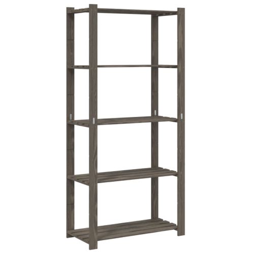Support de rangement à 5 niveaux gris 80x38x170 cm bois de pin