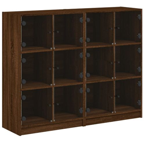 Vidaxl Bibliothèque Avec Portes Chêne Marron 136x37x109 Cm