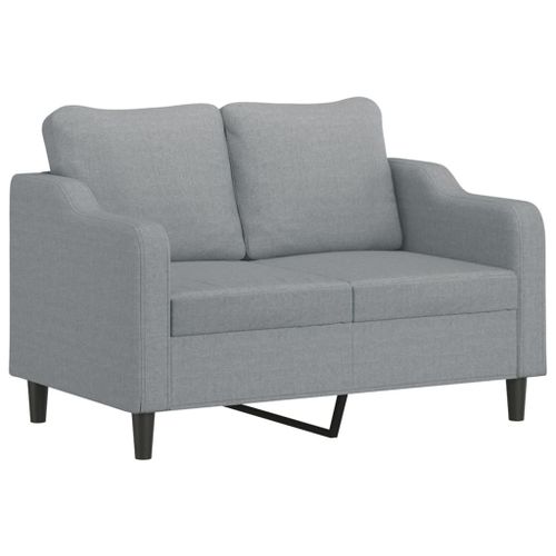 Vidaxl Canapé À 2 Places Gris Clair 120 Cm Tissu