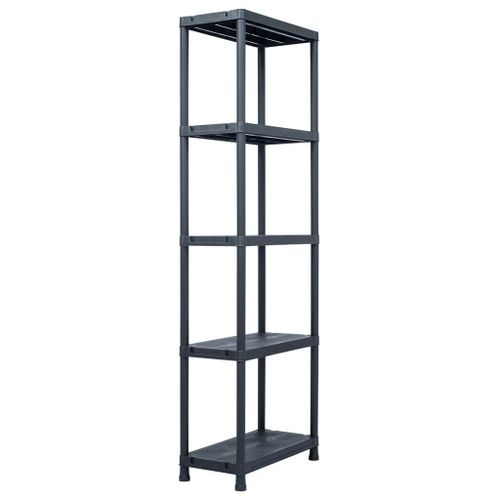 Étagères de rangement 2 pcs Noir 125 kg 60x30x180 cm Plastique