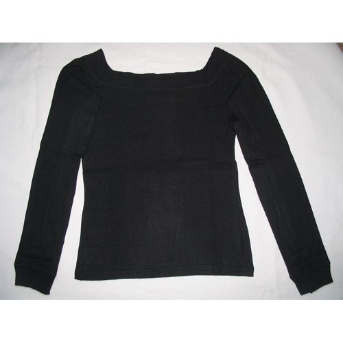 T-Shirt (Col Rond) Zara T R F , Noir, Manches Longues