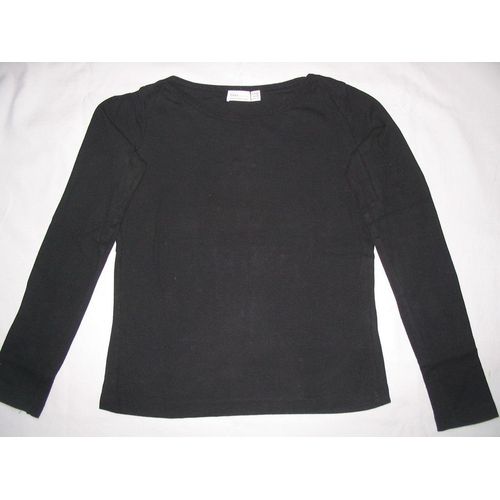 T-Shirt (Col Rond) Zara Basics , Noir, Manches Longues