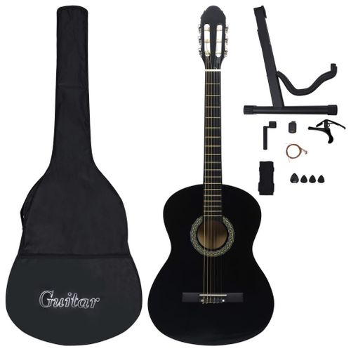 Jeu De Guitare Classique De Débutant 12 Pcs Noir 4/4 39"