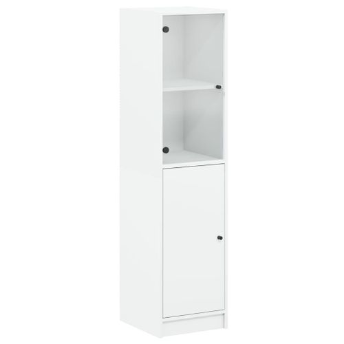Vidaxl Buffet Avec Porte En Verre Blanc 35x37x142 Cm