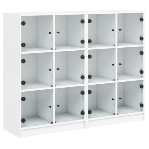 Vidaxl Bibliothèque Avec Portes Blanc 136x37x109 Cm Bois D'ingénierie