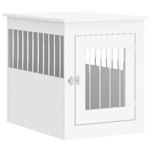 Vidaxl Meuble De Cage Pour Chiens Blanc 55x75x65 Cm Bois D'ingénierie