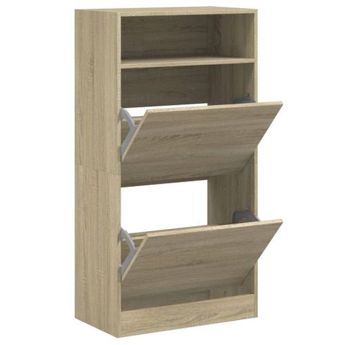 Vidaxl Armoire À Chaussures Chêne Sonoma 60x34x116cm Bois D'ingénierie