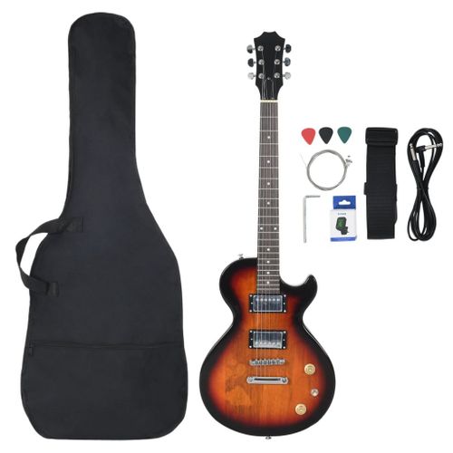 Guitare Électrique Pour Débutants Et Sac Marron Et Noir 4/4 39"