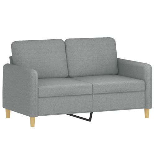 Vidaxl Canapé À 2 Places Gris Clair 120 Cm Tissu