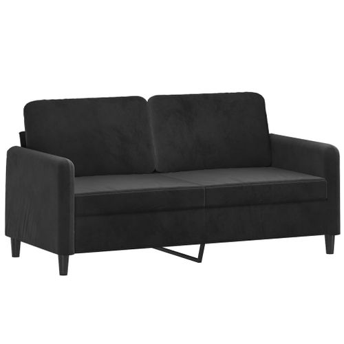 Vidaxl Canapé À 2 Places Noir 140 Cm Velours