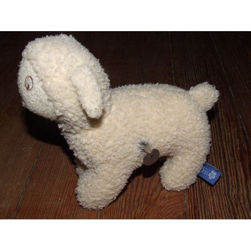 Mouton Petit Jour Doudou Musical Avec Mécanisme A Clé Peluche Beige De 23 Cms