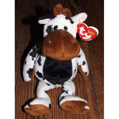 Vache Ty Beanie Babies Doudou Tipsy  Peluche De 25 Cms