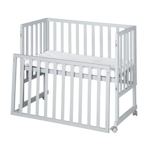 Roba Berceau Cododo 3en1 Réglable "Safe Asleep®" 90 X 45 Cm + Matelas + Barrière Et 4 Roulettes Avec Freins- Bois Laqué Taupe