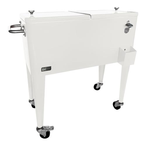 Axi Retro Cooler Blanc | Réfrigérateur De Boissons Mobile Pour L'extérieur / Le Jardin | Glacière 76 Litre.