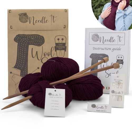 Needle It® Kit Tricot Pour Débutant Complet Avec Aiguilles À Tricot ? Écharpe En Laine À Tricoter Soi-Même - Idée Cadeau