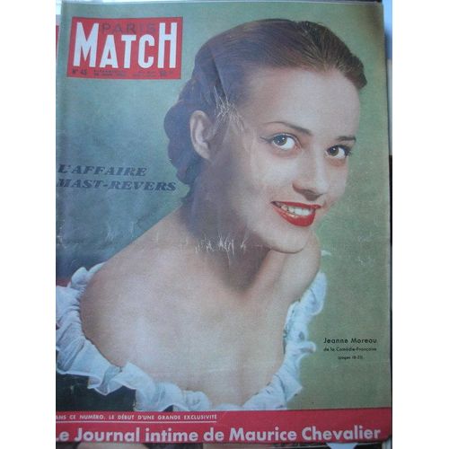 Paris Match N° 45 : L'affaire Mast-Revers- Le Journal Intime De Maurice Chevalier - Jeanne Moreau En Couverture