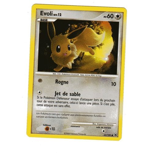 Pokemon - Carte  Evoli - Niv 12 - Aube Majestueuse - 63/100