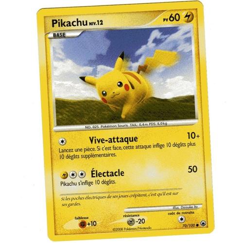 Pokemon - Pikachu - Niv 12 - Pv 60 - Aube Majestueuse - 70/100