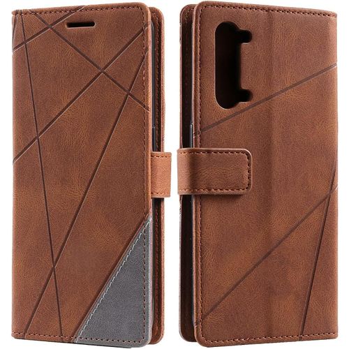 Coque Pour Oppo Find X2 Lite/Reno 3 5g, Portefeuille Etui En Pu Cuir Antichoc Tpu, Housse A Rabat Compatible Avec Oppo Find X2 Lite/Oppo Reno 3 5g, Marron