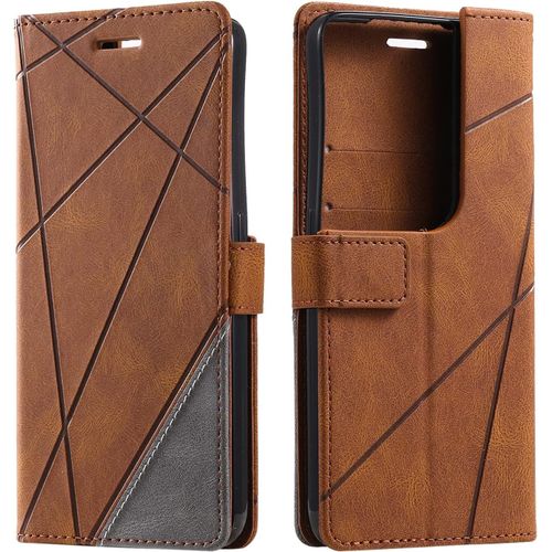 Coque Pour Oppo Reno 8 Pro 5g, Portefeuille Etui En Pu Cuir Antichoc Tpu, Housse A Rabat Compatible Avec Oppo Reno 8 Pro 5g, Marron
