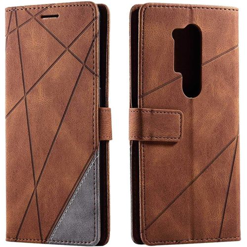 Coque Pour Oneplus 8 Pro, Portefeuille Etui En Pu Cuir Antichoc Tpu, Housse A Rabat Compatible Avec Oneplus 8 Pro, Marron