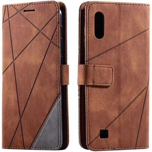 Coque Pour Galaxy A10 / Galaxy M10, Portefeuille Etui En Pu Cuir Antichoc Tpu, Housse A Rabat Compatible Avec Samsung Galaxy A10 / Galaxy M10, Marron
