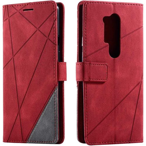 Coque Pour Oneplus 8 Pro, Portefeuille Etui En Pu Cuir Antichoc Tpu, Housse A Rabat Compatible Avec Oneplus 8 Pro, Rouge