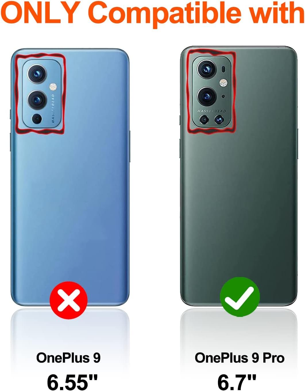 Coque Pour Oneplus 9 Pro, Portefeuille Etui En Pu Cuir Antic... - 2