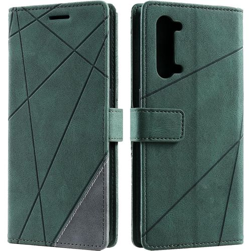 Coque Pour Oppo Find X2 Lite/Reno 3 5g, Portefeuille Etui En Pu Cuir Antichoc Tpu, Housse A Rabat Compatible Avec Oppo Find X2 Lite/Oppo Reno 3 5g, Vert