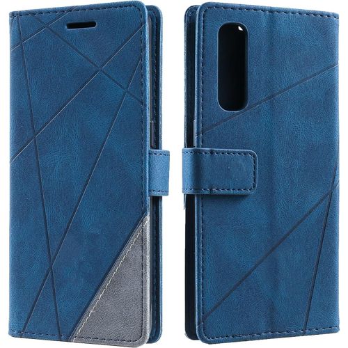 Coque Pour Oppo Find X2 Neo/Reno 3 Pro 5g, Portefeuille Etui En Pu Cuir Antichoc Tpu, Housse A Rabat Compatible Avec Oppo Find X2 Neo/Oppo Reno 3 Pro 5g, Bleu