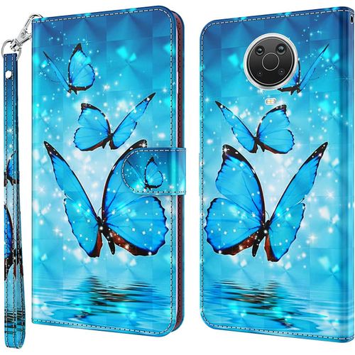Coque Pour Nokia 6.3/G20/G10, Housse Premium En Cuir Nokia 6.3/G20/G10, Magnetique Flip Case Portefeuille Pu Cuir A Rabat Housse Etui De Protection Avec Porte Cartes (Papillon 3)