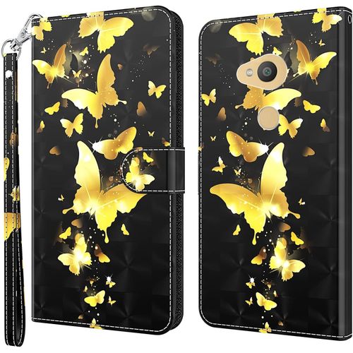 Coque Pour Sony Xperia Xa2, Housse Premium En Cuir Sony Xperia Xa2, Magnetique A Clapet Anti-Choc Flip Case Portefeuille Pu Cuir A Rabat Housse Etui De Protection Avec Porte Cartes(Papillon 4)