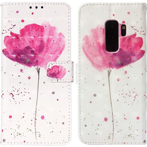 Coque Pour Samsung Galaxy S9, Housse Premium En Cuir Samsung S9, Magnetique A Clapet Anti-Choc Flip Case Portefeuille Pu Cuir A Rabat Housse Etui De Protection Avec Porte Cartes (Fleur 1)