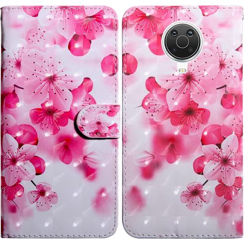 Coque Pour Nokia 6.3/G20/G10, Housse Premium En Cuir Nokia 6.3/G20/G10, Magnetique Flip Case Portefeuille Pu Cuir A Rabat Housse Etui De Protection Avec Porte Cartes (Fleur 2)