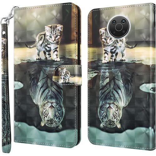 Coque Pour Nokia 6.3/G20/G10, Housse Premium En Cuir Nokia 6.3/G20/G10, Magnetique Flip Case Portefeuille Pu Cuir A Rabat Housse Etui De Protection Avec Porte Cartes (Chat 1)