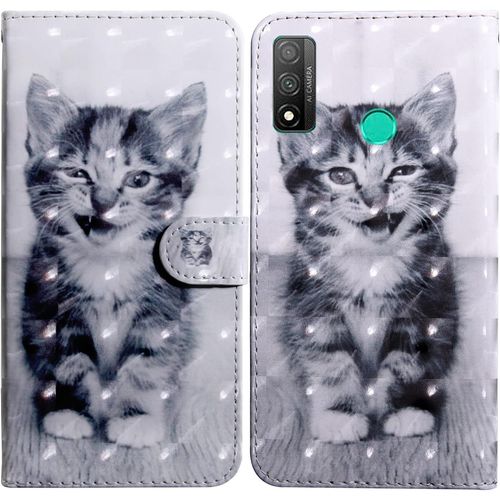 Coque Pour Huawei P Smart 2020, Housse Premium En Cuir Huawei P Smart 2020, Magnetique Flip Case Portefeuille Pu Cuir A Rabat Housse Etui De Protection Avec Porte Cartes (Chat 4)