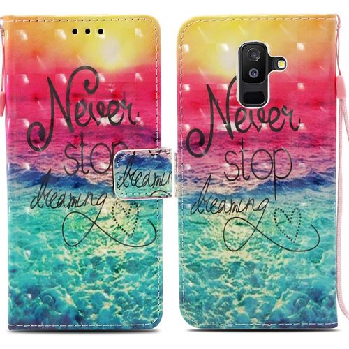 Coque Pour Samsung Galaxy A6 Plus 2018, Housse Premium En Cuir Samsung A6 Plus 2018, Magnetique Flip Case Portefeuille Pu Cuir A Rabat Housse Etui De Protection Avec Porte Cartes (Ocean)