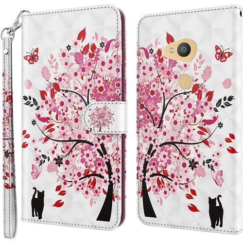 Coque Pour Sony Xperia Xa2, Housse Premium En Cuir Sony Xperia Xa2, Magnetique A Clapet Anti-Choc Flip Case Portefeuille Pu Cuir A Rabat Housse Etui De Protection Avec Porte Cartes(Arbre)