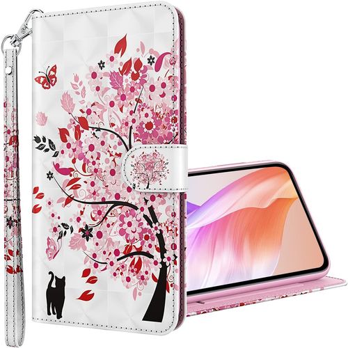Coque Pour Samsung Galaxy A6 Plus 2018, Housse Premium En Cuir Samsung A6 Plus 2018, Magnetique Flip Case Portefeuille Pu Cuir A Rabat Housse Etui De Protection Avec Porte Cartes (Arbre)
